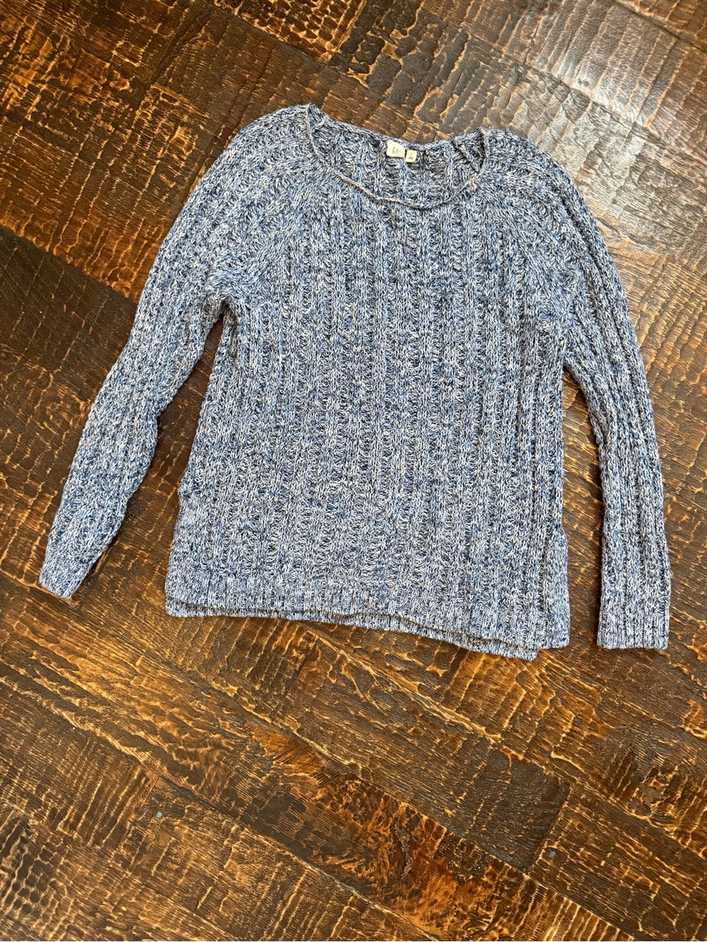 GAP Coastal Marled Knit Blue Scoop Neck Seeater